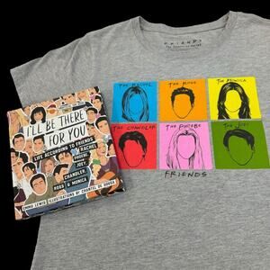 FRIENDS SET:  TV FRIENDS t-shirt XL w/ BOOK I’ll Be There For You Emma Lewis
